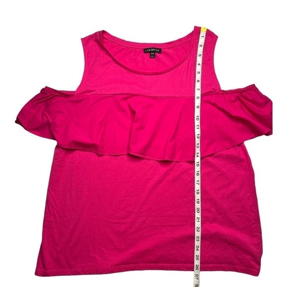 LANE bryant magenta cold shoulder ruffle top size 18/20 - Picture 6 of 7